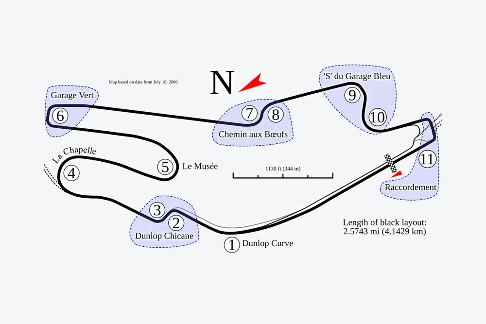 Tracé — Circuit Bugatti