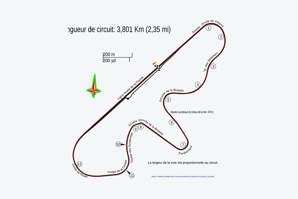 Tracé — Circuit de Dijon-Prenois
