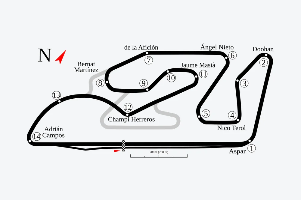 Tracé — Circuit Ricardo Tormo