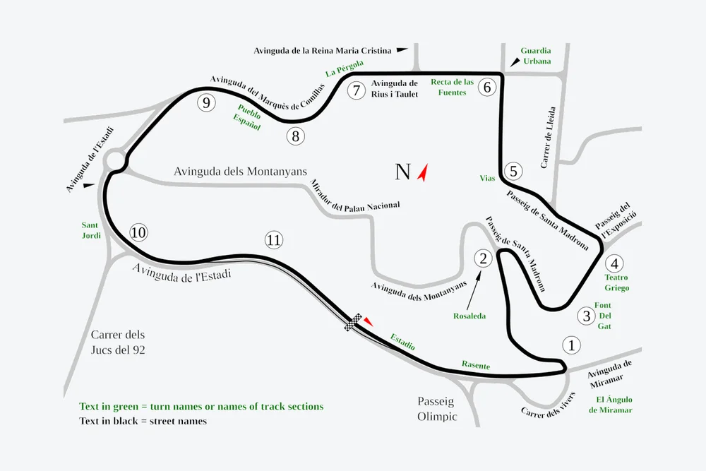 Tracé — Circuit de Montjuïc