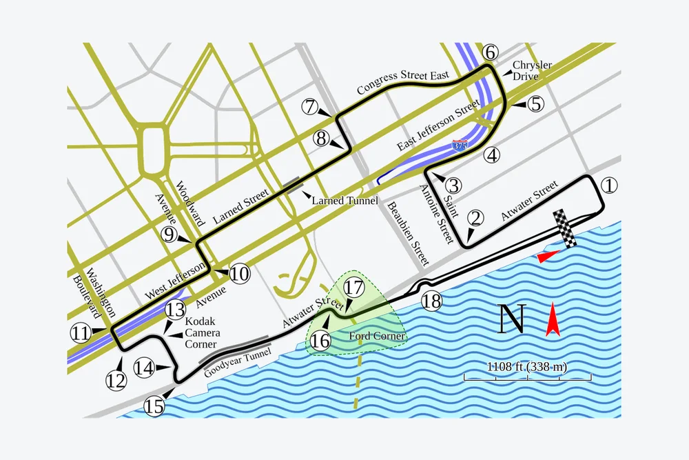 Tracé — Detroit Street Circuit
