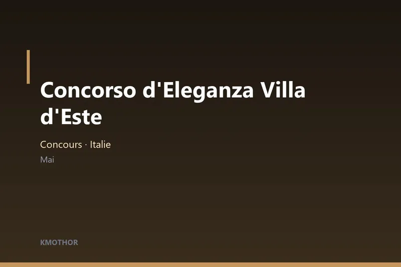 Illustration — Concorso d'Eleganza Villa d'Este